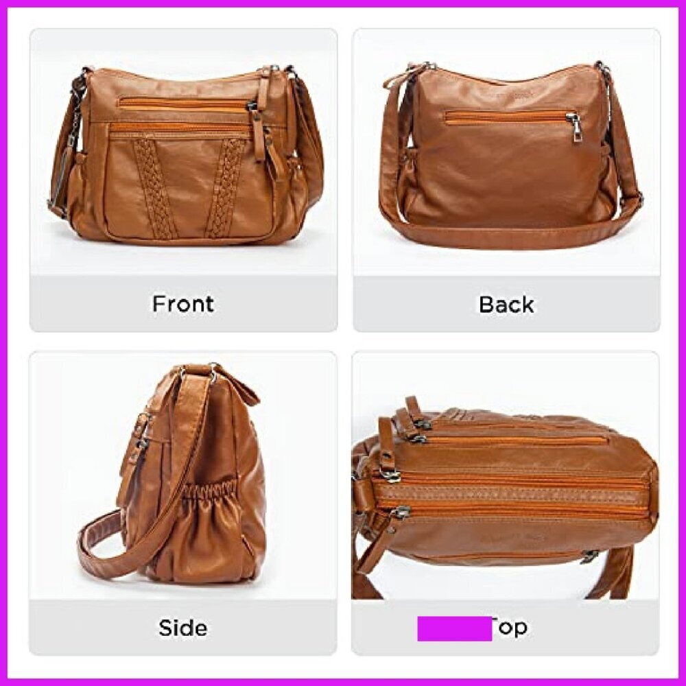 Soft PU Leather Crossbody Bag with Tassel Elegant Chic Versatile Daily Use - Picture 5 of 8